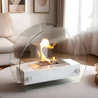 Image 4 of 13.5" L Portable Tabletop Fireplace (White)