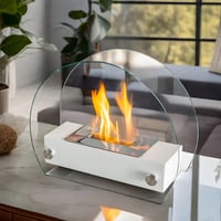 Image 5 of 13.5" L Portable Tabletop Fireplace (White)