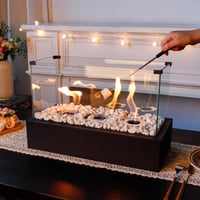 Image 5 of 18''L Rectangular Large Tabletop Fire Pit