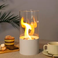 Image 5 of JHY DESIGN Portable Tabletop Firepit Cylindrical With Glass