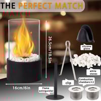 Image 5 of 10.5" H Portable Tabletop Round Fireplace(Black)