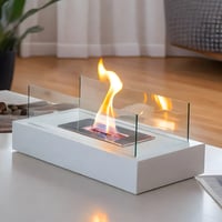 Image 5 of Square Tabletop Fire Bowl Pot with Two-Sided Glass