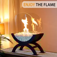 Image 2 of 48cm H Portable Round Tabletop Fireplace