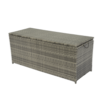 Image 6 of Outdoor Storage Box, 113 Gallon Wicker Patio Deck Boxes With Lid, Outdoor Cushion Storage for Kid...