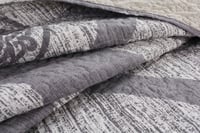 Image 10 of DaDa Bedding Rustic Grey Distressed Reversible Quilted Bedspread Set (SD16299)