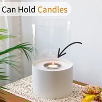 Image 4 of 11.4"H  Round Portable Tabletop Fireplace(white)