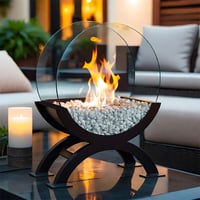 Image 4 of 48cm H Portable Round Tabletop Fireplace