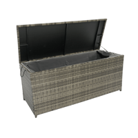 Image 10 of Outdoor Storage Box, 113 Gallon Wicker Patio Deck Boxes With Lid, Outdoor Cushion Storage for Kid...