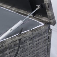 Image 14 of Outdoor Storage Box, 113 Gallon Wicker Patio Deck Boxes With Lid, Outdoor Cushion Storage for Kid...