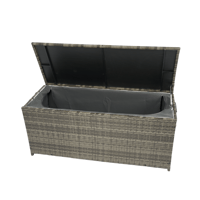 Image 17 of Outdoor Storage Box, 113 Gallon Wicker Patio Deck Boxes With Lid, Outdoor Cushion Storage for Kid...