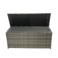 Image 22 of Outdoor Storage Box, 113 Gallon Wicker Patio Deck Boxes With Lid, Outdoor Cushion Storage for Kid...