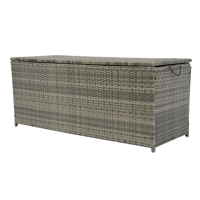 Image 23 of Outdoor Storage Box, 113 Gallon Wicker Patio Deck Boxes With Lid, Outdoor Cushion Storage for Kid...