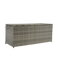 Image 24 of Outdoor Storage Box, 113 Gallon Wicker Patio Deck Boxes With Lid, Outdoor Cushion Storage for Kid...