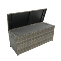Image 25 of Outdoor Storage Box, 113 Gallon Wicker Patio Deck Boxes With Lid, Outdoor Cushion Storage for Kid...