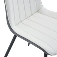 Image 19 of Modern Minimalist Dining Chair Set-White/Dark Gray PU Leather, Metal Legs, 4 Pcs