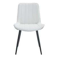 Image 21 of Modern Minimalist Dining Chair Set-White/Dark Gray PU Leather, Metal Legs, 4 Pcs