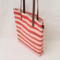 Image 5 of Stripes Soft Tote warm red orange and brown