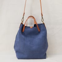 Image 3 of Suede Two-way Tote in blue