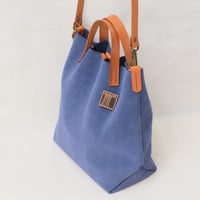 Image 5 of Suede Two-way Tote in blue