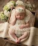 The Marine Blossom: Ivory & Sage Baby Headband | Pily Flowers