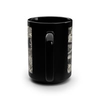 Image 3 of American bison linocut Black Mug, 15oz