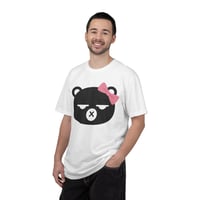 Image 4 of Grumpy Bear Face with Pink Bow T-Shirt | Cute Kawaii Animal Tee