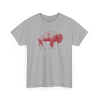 Image 9 of Vintage Red Buffalo Tee | Rustic Bison Illustration