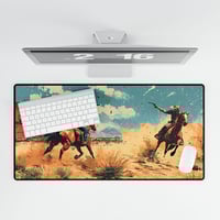 Image 4 of Cowboy Shootout Southwest Desk Mat, Western Gaming Pad, Wild West Office Decor, Southwestern Compute