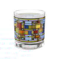 Image 4 of Artistic Rocks Glass, Frank Lloyd Wright Inspired Stained Glass Home Bar Gift, Modern Cocktail Glass