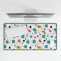 Image 4 of Memphis Pattern Desk Mat, Retro 80s 90s Design for Home Office Workspace, Alternative Names: Mouse P