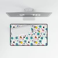 Image 10 of Memphis Pattern Desk Mat, Retro 80s 90s Design for Home Office Workspace, Alternative Names: Mouse P