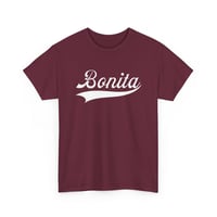 Image 6 of Bonita script tee | Spanish word graphic shirt, vintage baseball swoosh