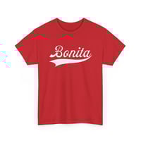 Image 18 of Bonita script tee | Spanish word graphic shirt, vintage baseball swoosh