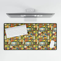 Image 4 of Stained Glass Desk Mat, Mouse Pad, Architectural Desk Mat, Geometric Office Decor, Frank Loyd Wright