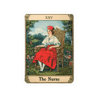 Image 1 of The Nurse Tarot card vinyl sticker