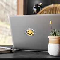 Image 4 of Smiley Face Kiss-Cut Vinyl Decal, have the day you deserve, Yellow Decal
