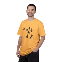 Image 7 of Swallow Flock T-shirt | Minimal Bird Tee, Flight Silhouette Shirt