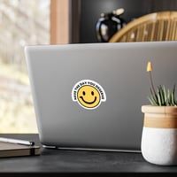 Image 7 of Smiley Face Kiss-Cut Vinyl Decal, have the day you deserve, Yellow Decal