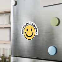 Image 9 of Smiley Face Kiss-Cut Vinyl Decal, have the day you deserve, Yellow Decal