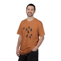 Image 10 of Swallow Flock T-shirt | Minimal Bird Tee, Flight Silhouette Shirt