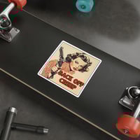 Image 12 of Back off creep vintage Die-Cut Sticker, women with gun
