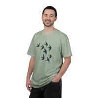 Image 16 of Swallow Flock T-shirt | Minimal Bird Tee, Flight Silhouette Shirt