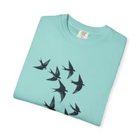 Image 18 of Swallow Flock T-shirt | Minimal Bird Tee, Flight Silhouette Shirt