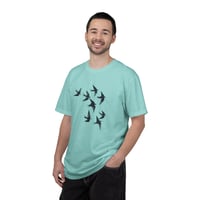 Image 19 of Swallow Flock T-shirt | Minimal Bird Tee, Flight Silhouette Shirt