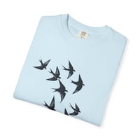 Image 21 of Swallow Flock T-shirt | Minimal Bird Tee, Flight Silhouette Shirt
