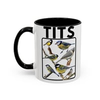 Image 2 of Funny Bird Accent Coffee Mug, Titmouse Office Mug, Ceramic Tea Cup, Novelty Animal Lover Gift, Uniqu