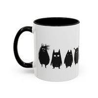 Image 3 of Mug, Cute Monsters Black and White Illustration Coffee Cup