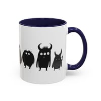 Image 5 of Mug, Cute Monsters Black and White Illustration Coffee Cup