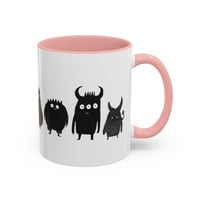 Image 8 of Mug, Cute Monsters Black and White Illustration Coffee Cup
