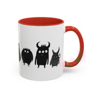 Image 11 of Mug, Cute Monsters Black and White Illustration Coffee Cup